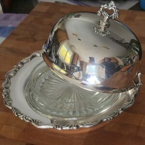 Wm. A. Rogers by Oneida Silver Plate Butter Dish Glass Insert Made in Canada